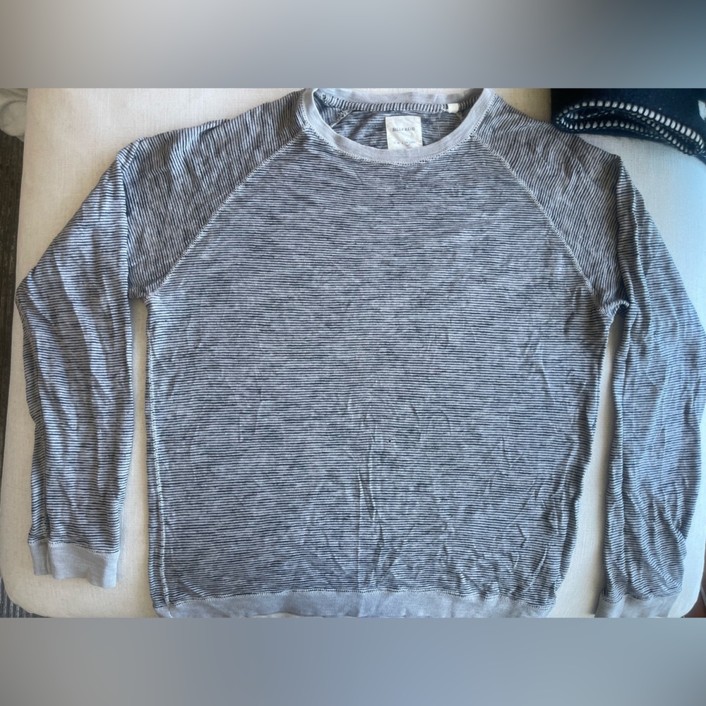 Billy Reid Men's Lightweight Striped Crewneck Sweater - Gray XL